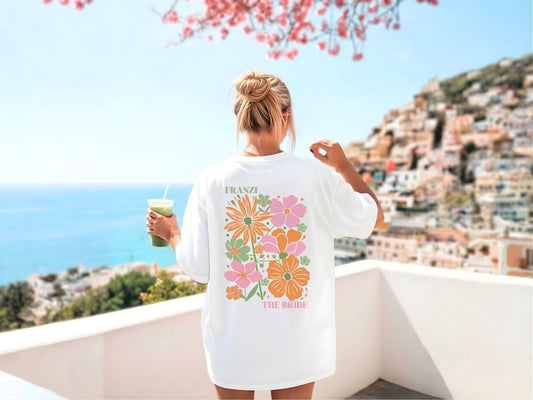 Boho floral JGA Shirt personalisiert - Braut Crew Shop