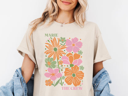 Boho floral JGA Shirt personalisiert - Braut Crew Shop