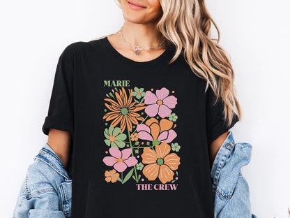 Boho floral JGA Shirt personalisiert - Braut Crew Shop