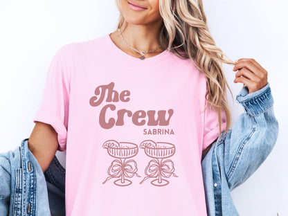 Groovy JGA Shirt personalisiert – Retro Brautcrew T-Shirt - Braut Crew Shop
