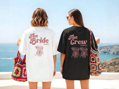 Groovy JGA Shirt personalisiert – Retro Brautcrew T-Shirt - Braut Crew Shop