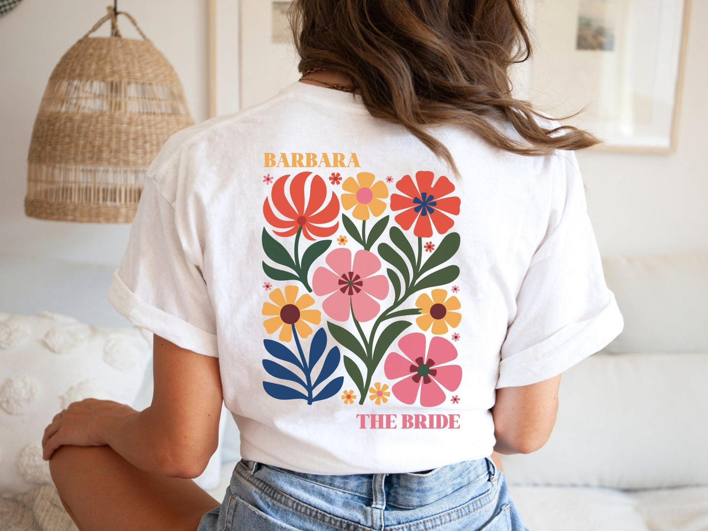 JGA Shirts im Boho Blumen Stil - Braut Crew Shop