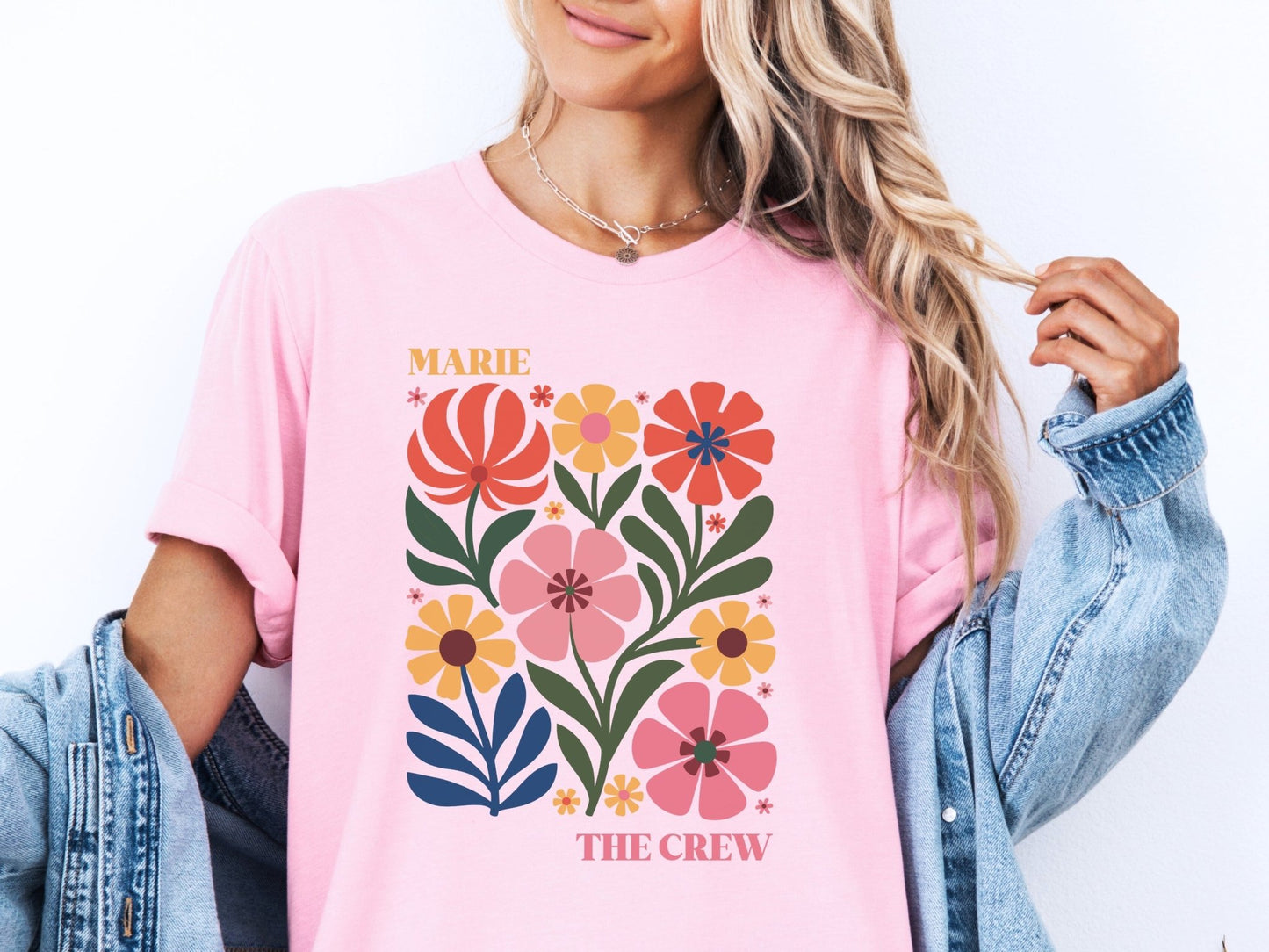 JGA Shirts im Boho Blumen Stil - Braut Crew Shop