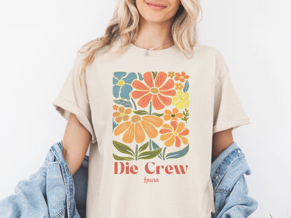 JGA T-Shirt Personalisiert Mit Blumen - Design - Braut Crew Shop