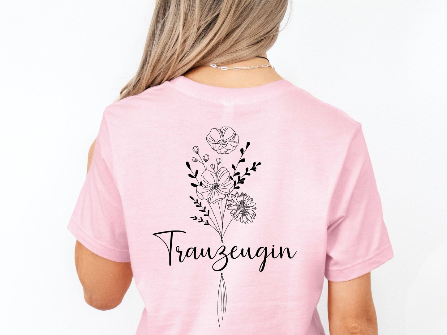 JGA T-Shirts mit Blumen Personalisiert und Minimalistisch - Braut Crew Shop