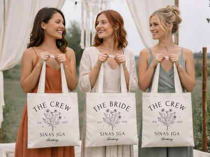 JGA Tasche mit Blumen für Braut & Crew - Braut Crew Shop