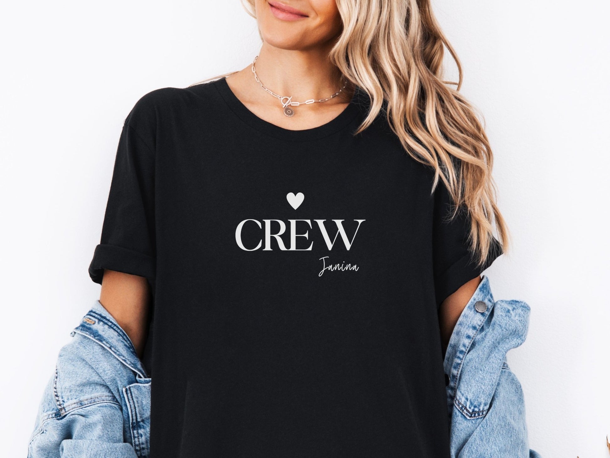 Minimalistische JGA T-Shirts für Personalisiert für Braut und Crew - Braut Crew Shop