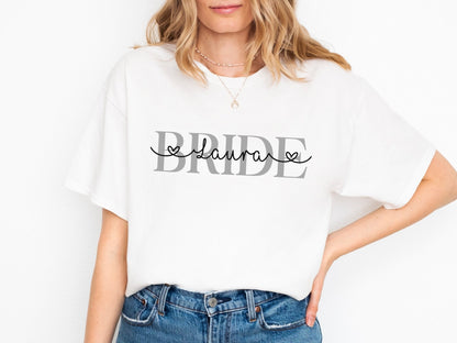 Modernes JGA T-Shirt für Braut und Crew - Stylisch & personalisiert - Braut Crew Shop