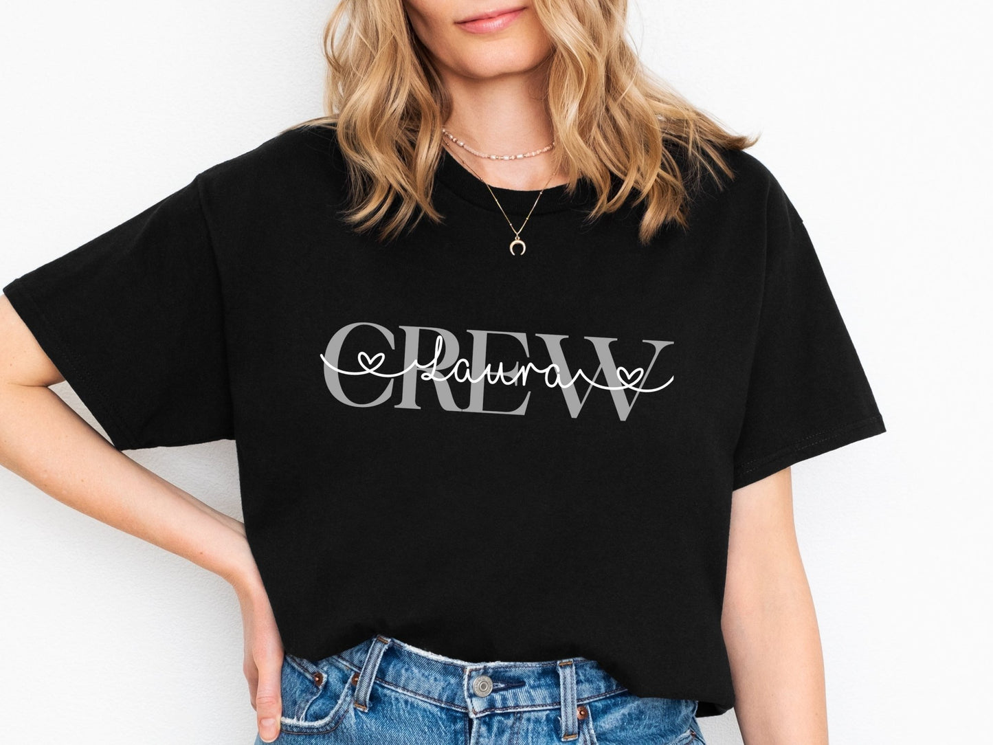 Modernes JGA T-Shirt für Braut und Crew - Stylisch & personalisiert - Braut Crew Shop