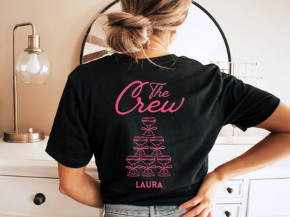 Personalisierte JGA T-Shirt mit Pink Vibes für eure Crew - Braut Crew Shop
