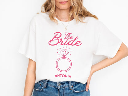 Personalisierte JGA T-Shirt mit Pink Vibes für eure Crew - Braut Crew Shop