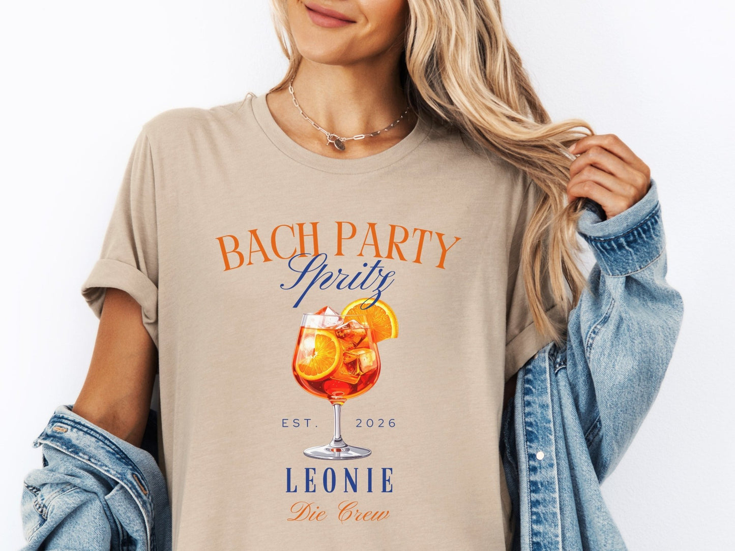 Personalisiertes JGA Shirt im Orange - Spritz Design für Braut & Crew - Braut Crew Shop