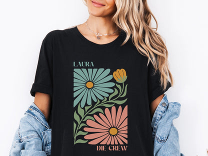 Shirt für den JGA mit Blumen - Motiv - Braut Crew Shop