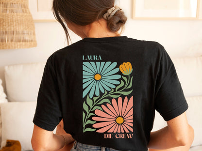 Shirt für den JGA mit Blumen - Motiv - Braut Crew Shop