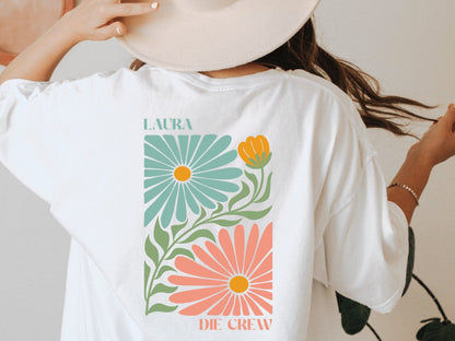 Shirt für den JGA mit Blumen - Motiv - Braut Crew Shop