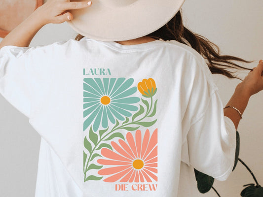 Shirt für den JGA mit Blumen - Motiv - Braut Crew Shop